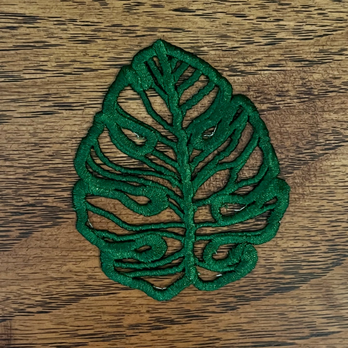 Embroidered Coaster Leaf • Monstera Leaf • Plant Coaster • cute