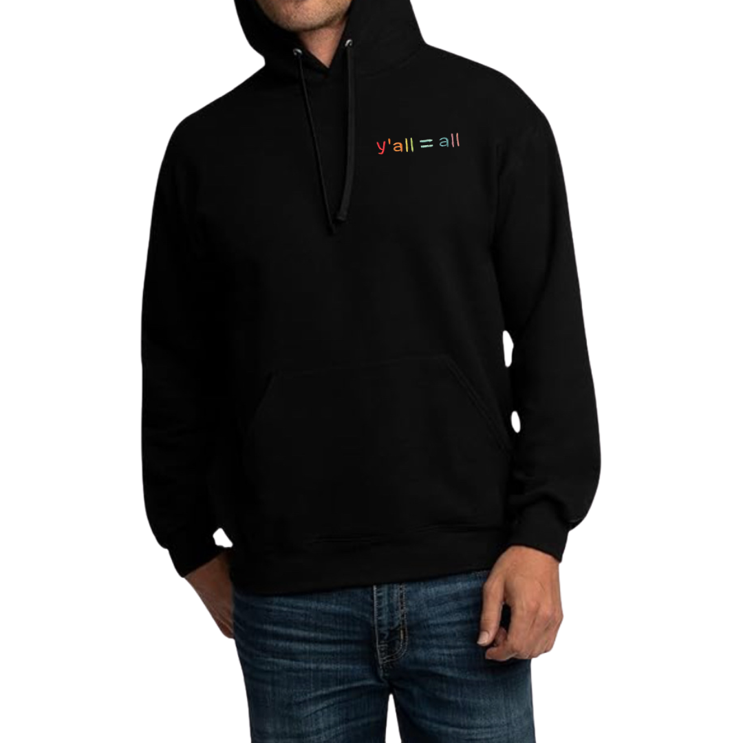 y’all = all embroidered pride tshirt, sweatshirt, hoodie