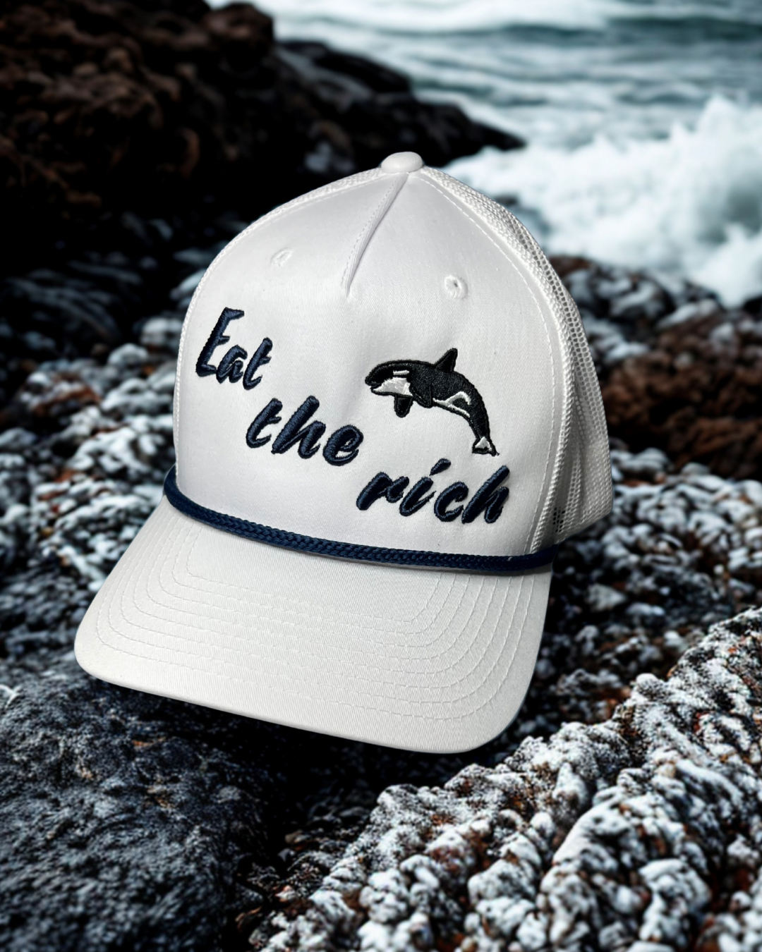 Eat the rich hat • orca • vigilante justice • embroidered hat