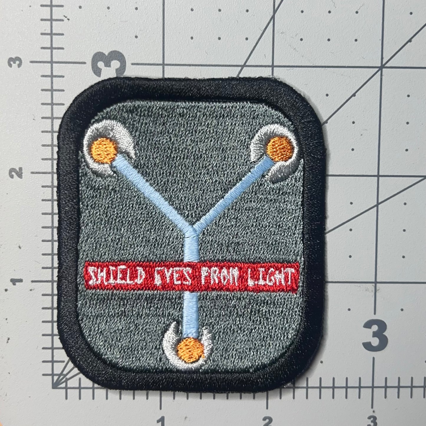 Flux capacitor embroidered patch β’ BTTF β’ glow in the dark β’ iron on patch β’ sew on patch β’ Velcro patch