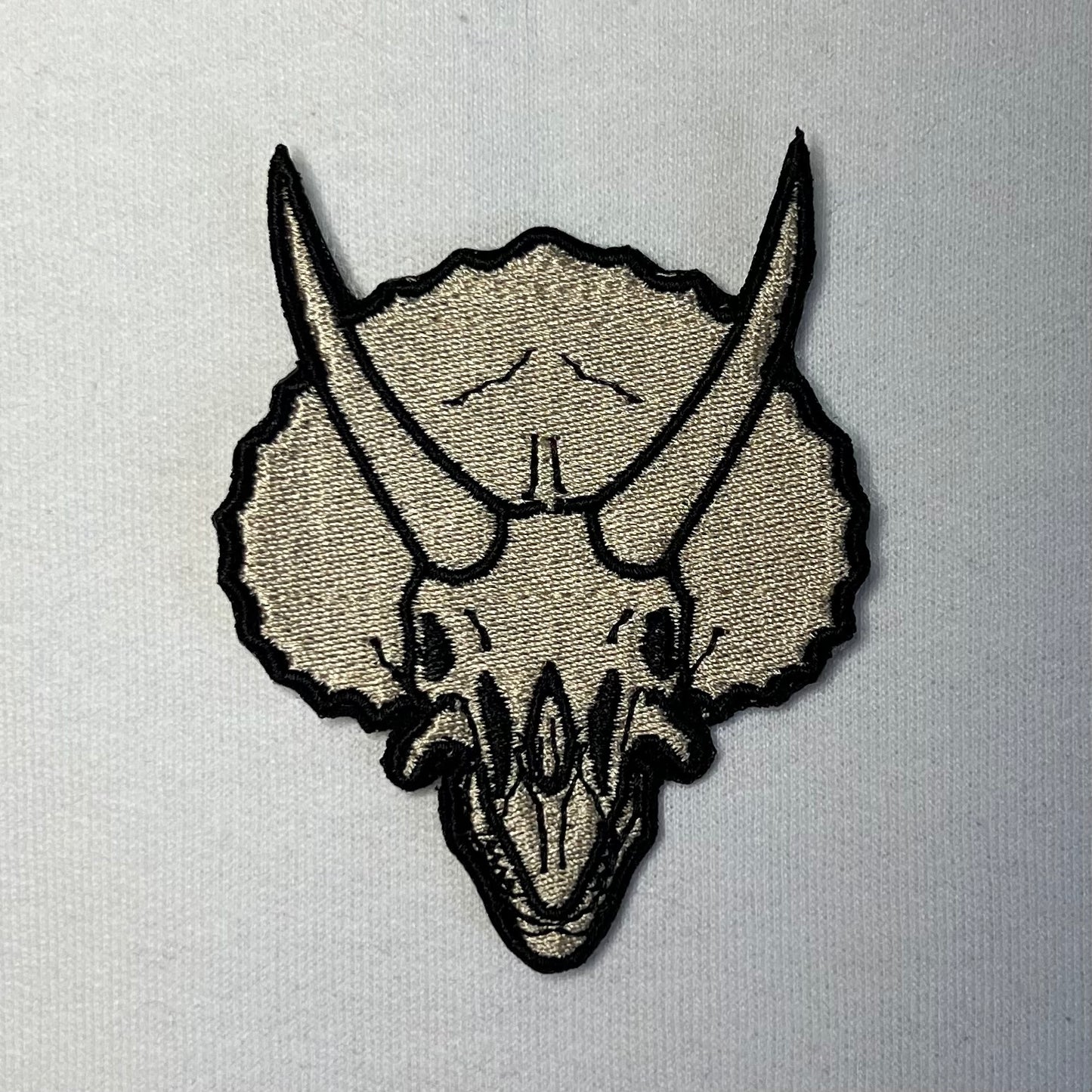 Triceratops skull hat • dinosaur • baseball cap • flat bill cap• customizable • embroidered patch on hat