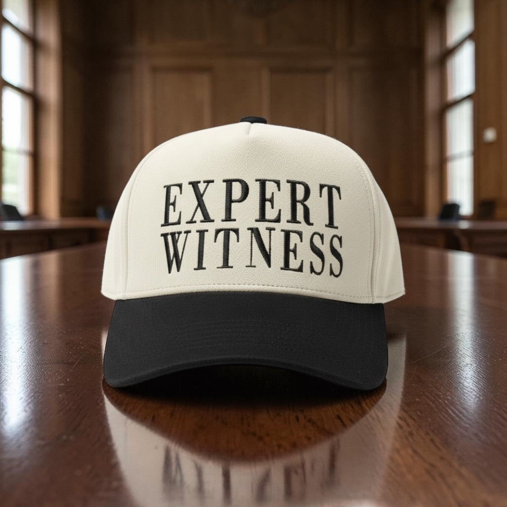 Expert witness embroidered suede hat