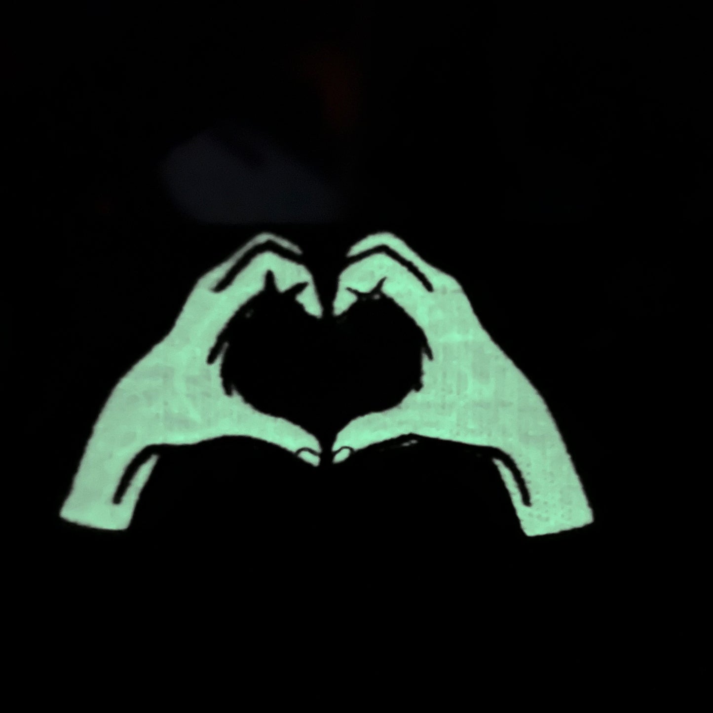 Heart hands embroidered patch• glow in the dark • love • cute • iron on patch • sew on patch