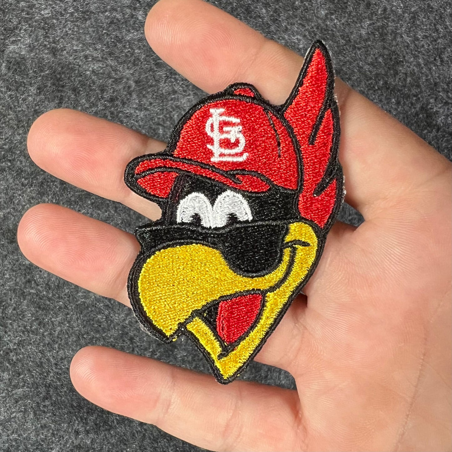 Cardinals Fred Bird embroidered patch • Missouri Baseball • STL • iron on/sew on patch • Velcro patch