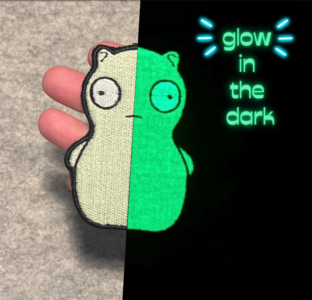 Kuchi Kopi embroidered patch • Bob’s Burgers • GLOW in the dark • iron on or sew on • cute