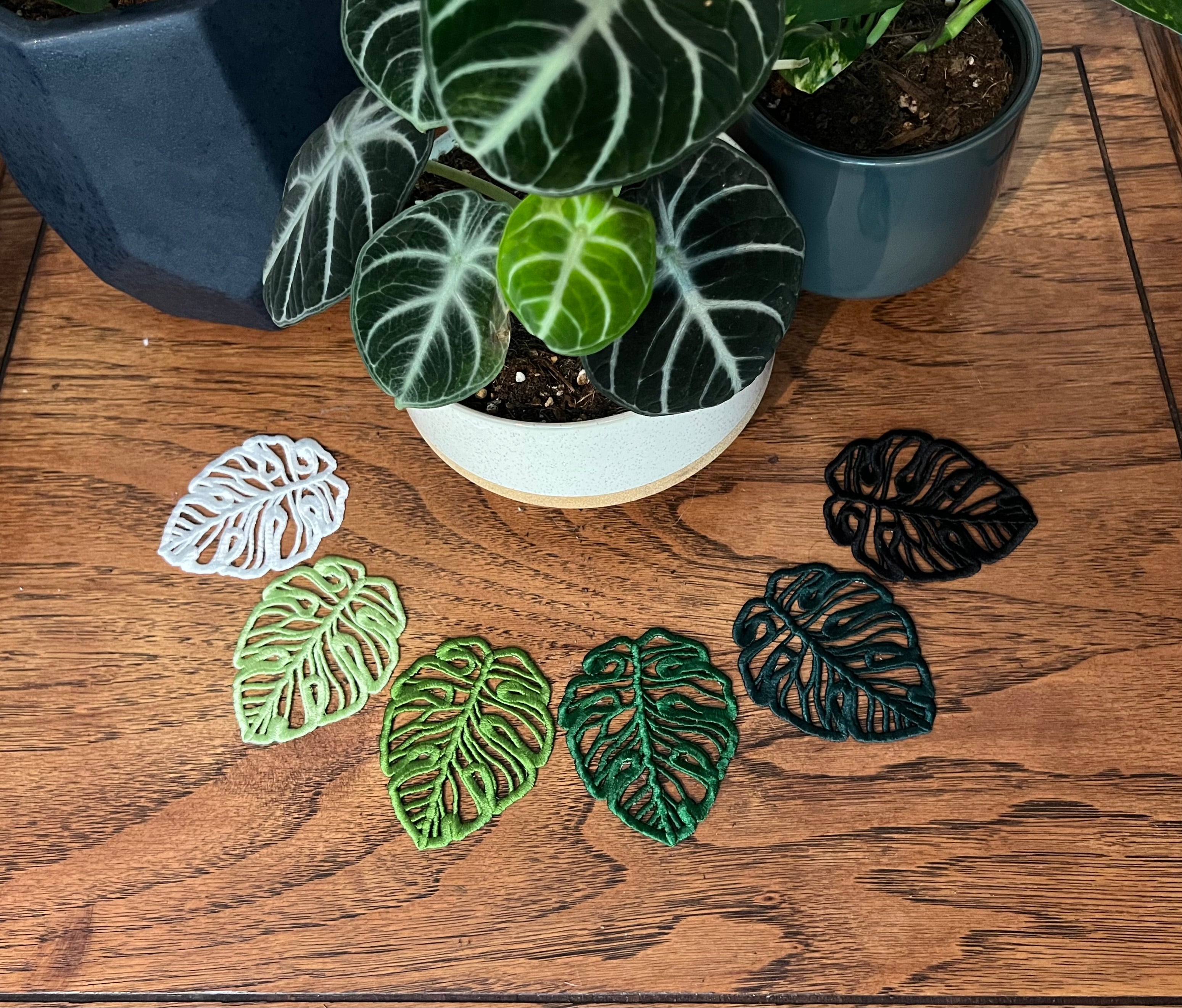 monstera plant coasters Embroidered Coaster Leaf • Monstera Leaf • Plant Coaster • cute – KVmade