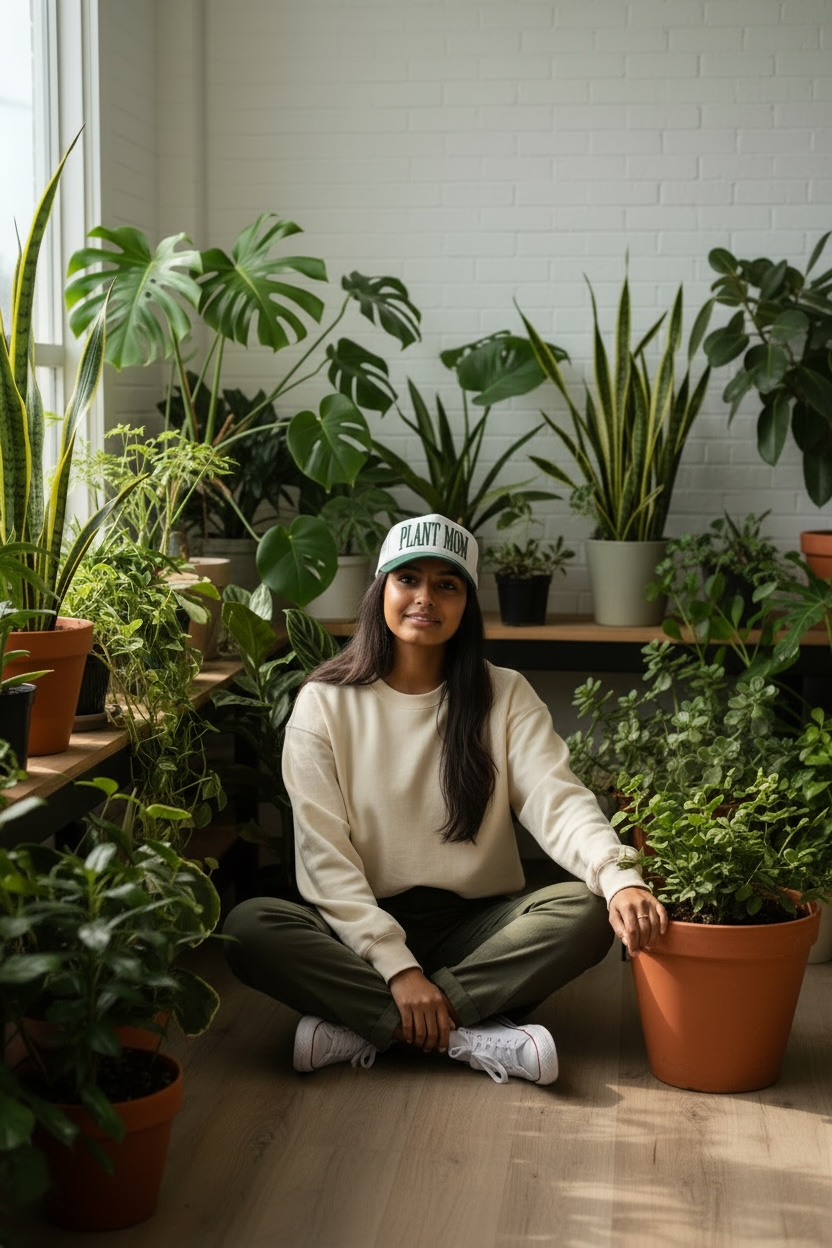 Plant Mom / Plant Dad embroidered hat