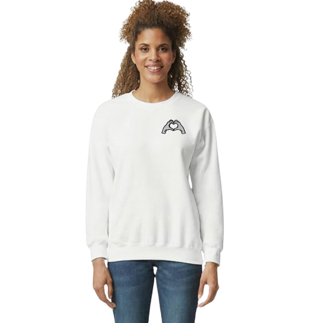 Heart hands hoodie / sweatshirt • GLOW in the dark • cozy
