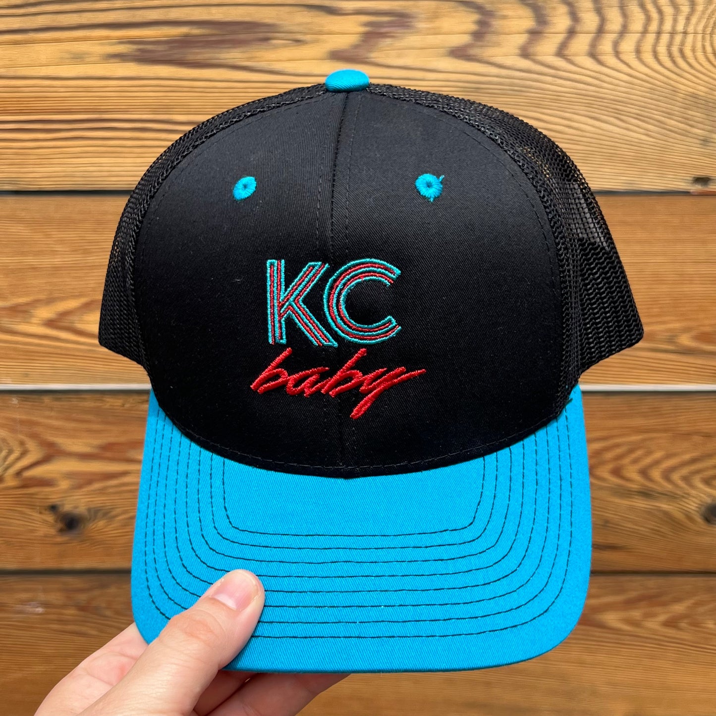 KC baby retro embroidered hat • trucker hat • Royals • Chiefs • KC Current • Kansas City • Missouri • Kansas • 80s • 90s