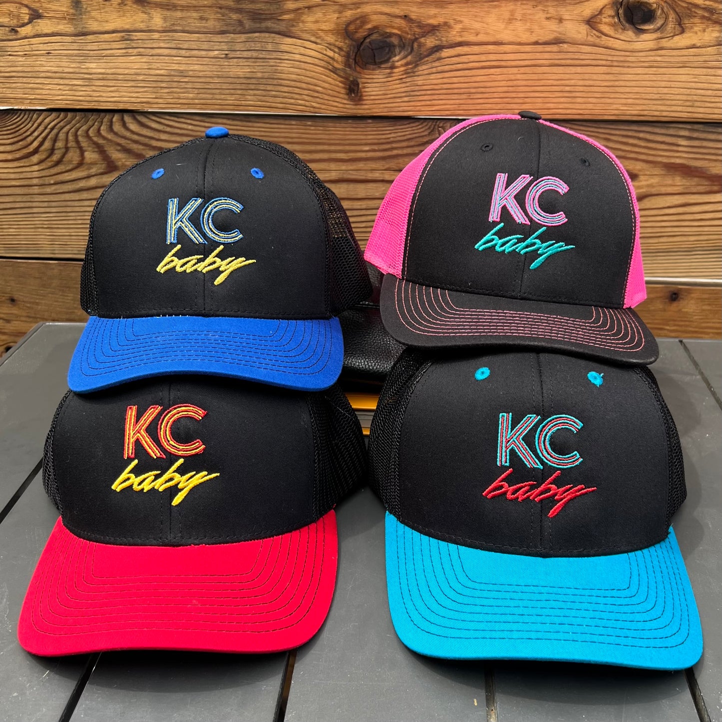 KC baby retro embroidered hat • trucker hat • Royals • Chiefs • KC Current • Kansas City • Missouri • Kansas • 80s • 90s