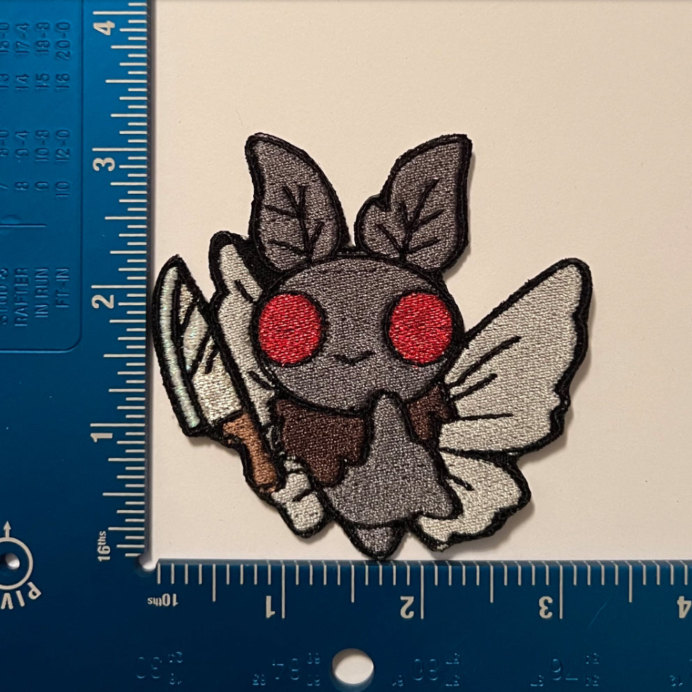 Mothman embroidered patch • cryptid • cute • iron on patch • sew on patch • Velcro patch