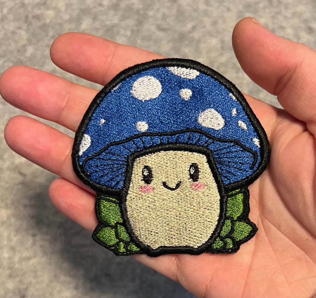 Mushroom embroidered patch • cryptid • cute • iron on patch • sew on patch • Velcro patch
