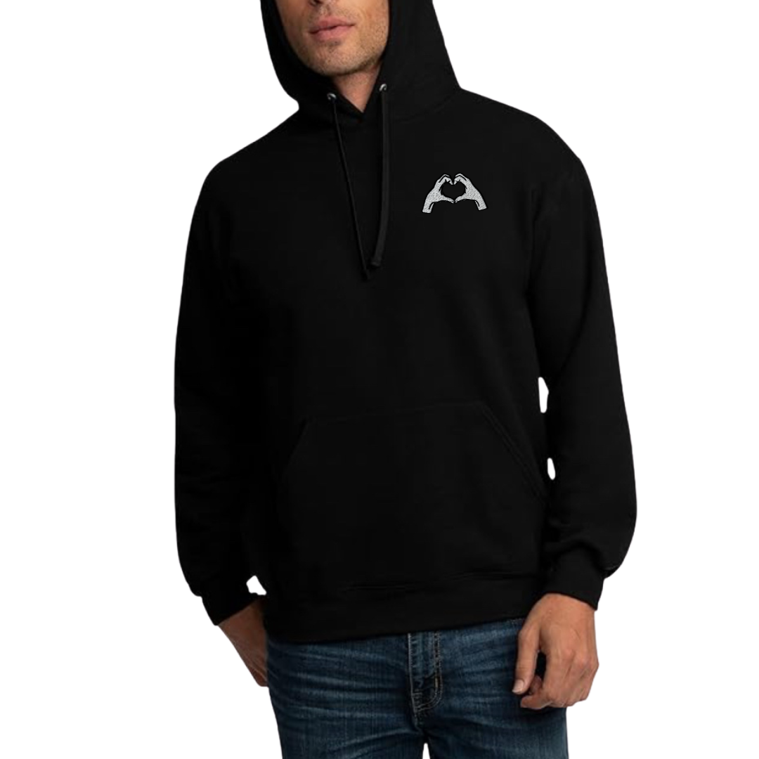 Heart hands hoodie / sweatshirt • GLOW in the dark • cozy