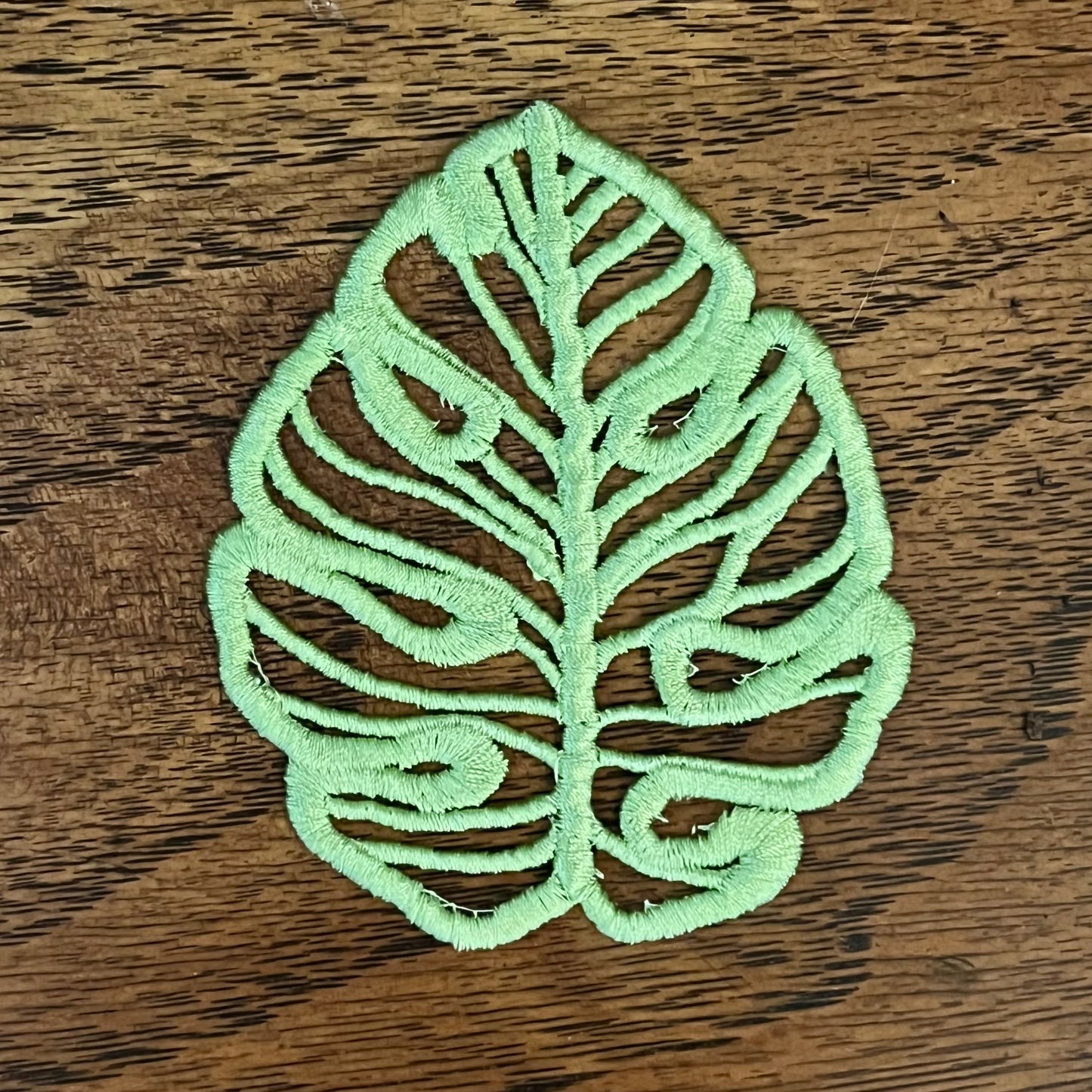 Embroidered Coaster Leaf • Monstera Leaf • Plant Coaster • cute