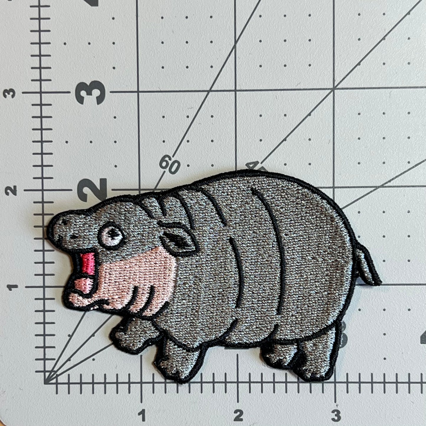 Moo Deng embroidered patch • pygmy hippo • disrespect your surroundings • iron on or sew on • cute