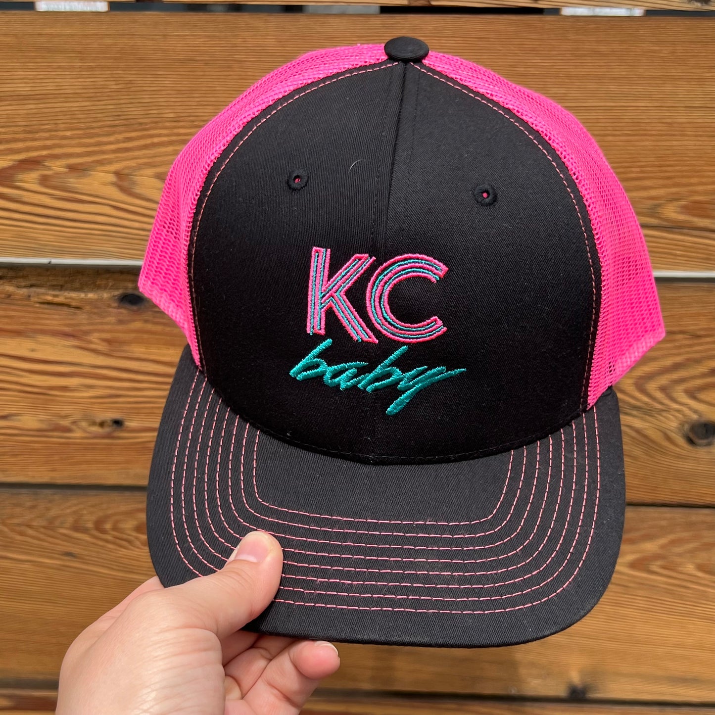 KC baby retro embroidered hat • trucker hat • Royals • Chiefs • KC Current • Kansas City • Missouri • Kansas • 80s • 90s