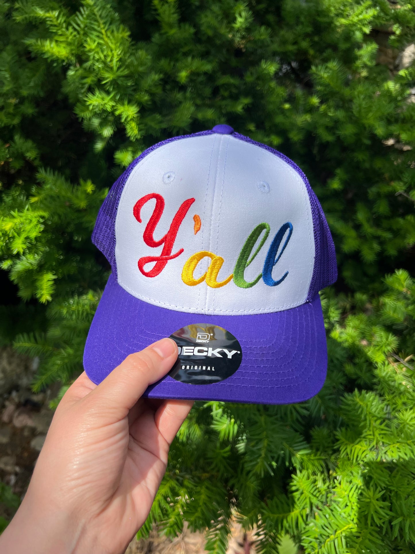 Y’all embroidered hat • trucker hat • pride • rainbow • cute