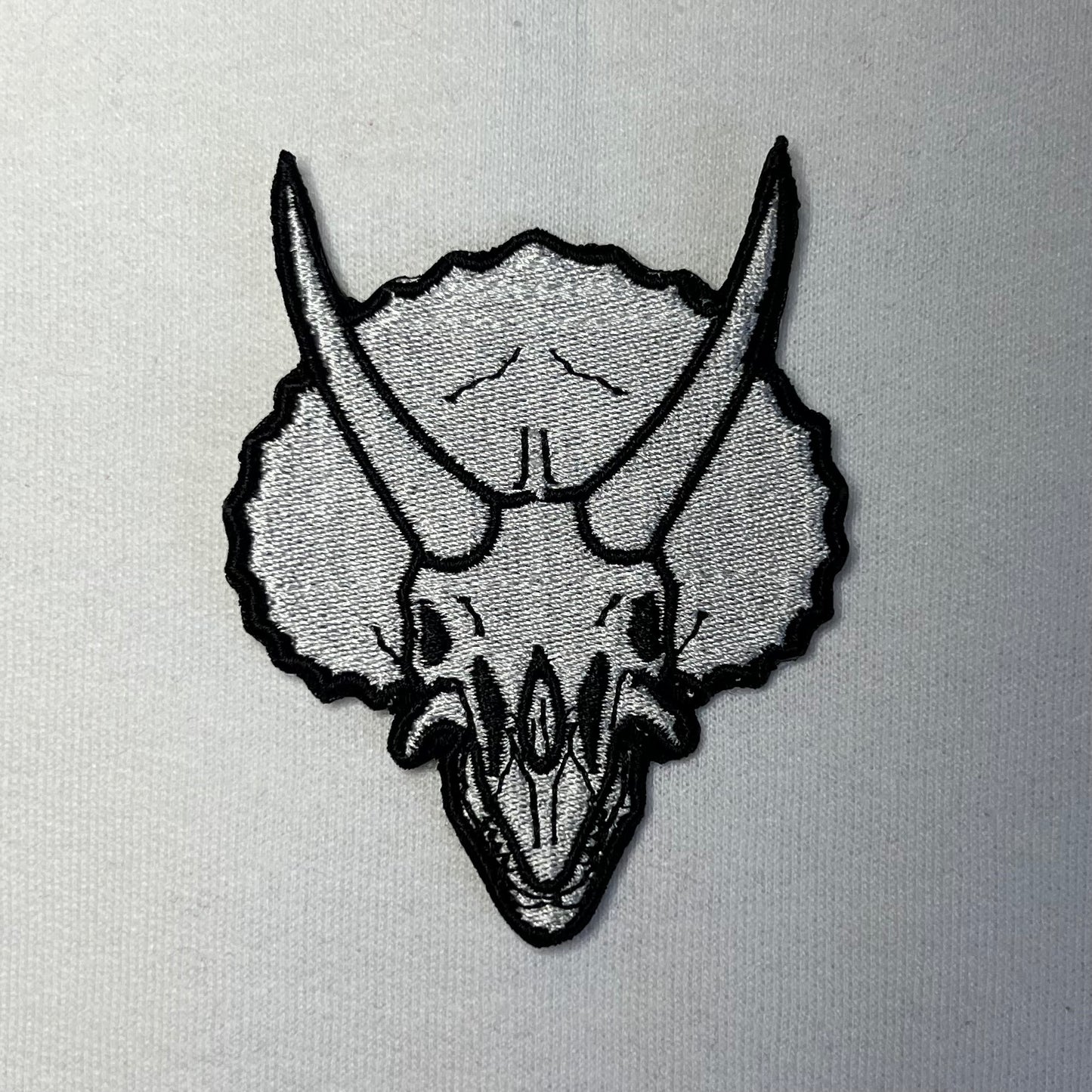 Triceratops skull hat • dinosaur • baseball cap • flat bill cap• customizable • embroidered patch on hat