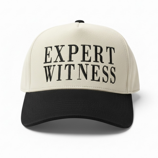 Expert witness embroidered suede hat