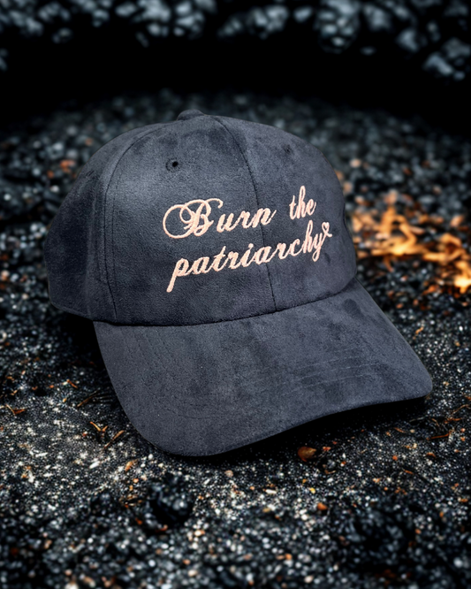 Burn the patriarchy suede hat • glow in the dark • embroidered hat