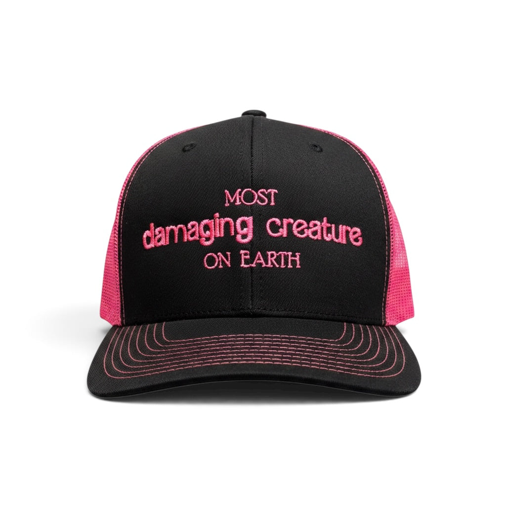 Most damaging creature on earth hat • literally just a girl • embroidered hat