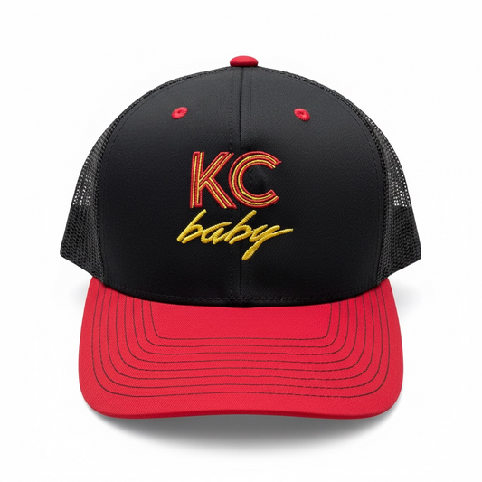 KC baby retro embroidered hat • trucker hat • Royals • Chiefs • KC Current • Kansas City • Missouri • Kansas • 80s • 90s