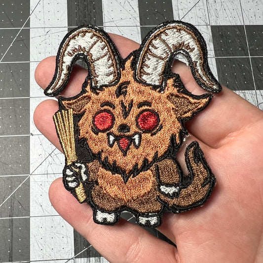 Krampus embroidered patch • Christmas cryptid • cute • iron on patch • sew on patch • Velcro patch
