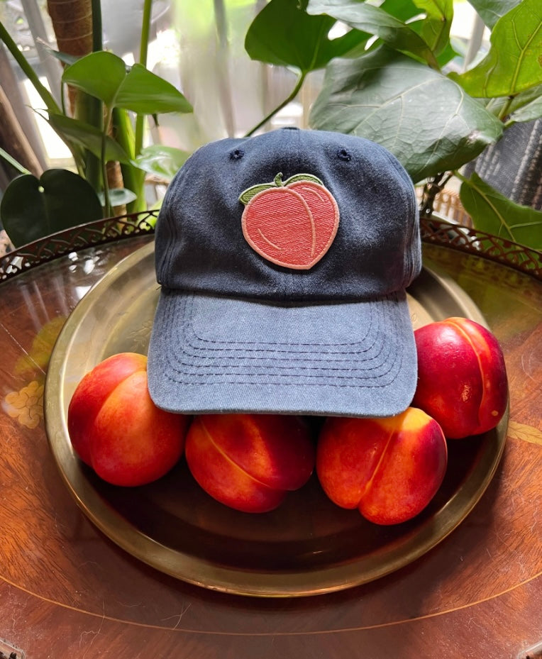 Juicy peach embroidered patch • Georgia peach • GLOW in the dark • iron on patch • sew on patch • cute • Velcro patch •peel & stick