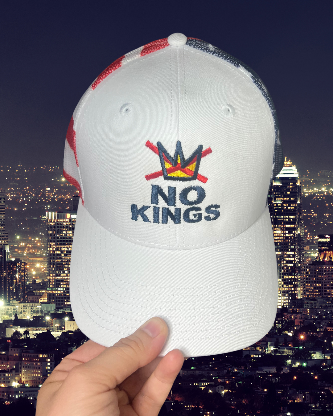 NO KINGS American flag hat • FDT • embroidered hat
