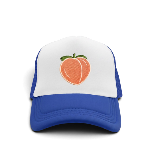 Juicy peach trucker hat • Georgia peach • baseball cap • customizable • embroidered patch on hat • GLOW in the dark