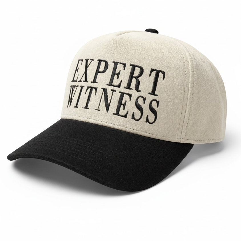 Expert witness embroidered suede hat