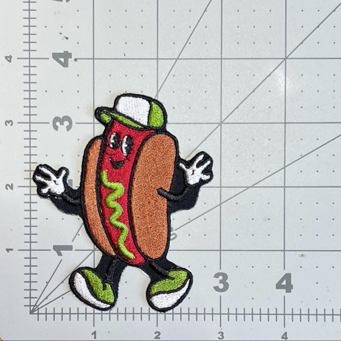 Hot dog race embroidered patch • baseball • KC Royals • team ketchup • team mustard • team relish • iron on patch • sew on patch • Velcro patch • peel & stick