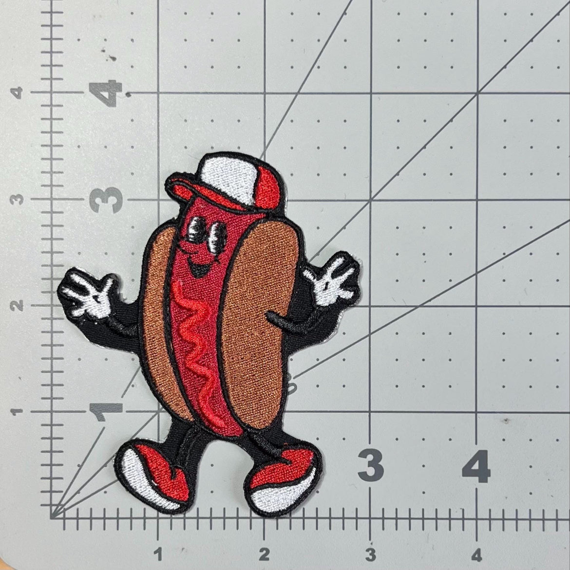 Hot dog race embroidered patch • baseball • KC Royals • team ketchup • team mustard • team relish • iron on patch • sew on patch • Velcro patch • peel & stick