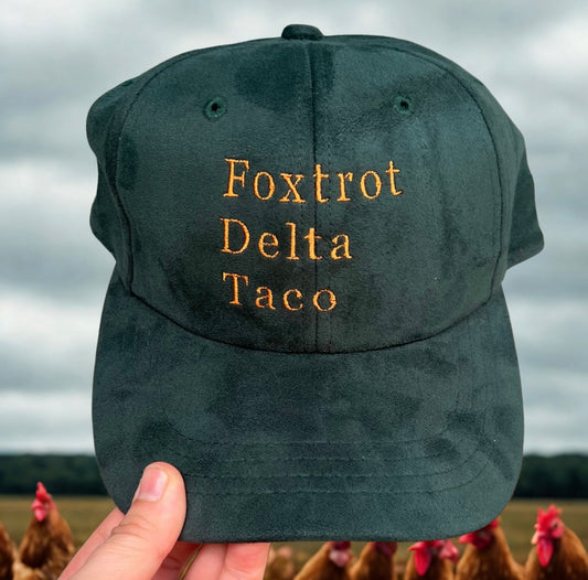 Foxtrot Delta Taco suede hat • FDT • embroidered hat