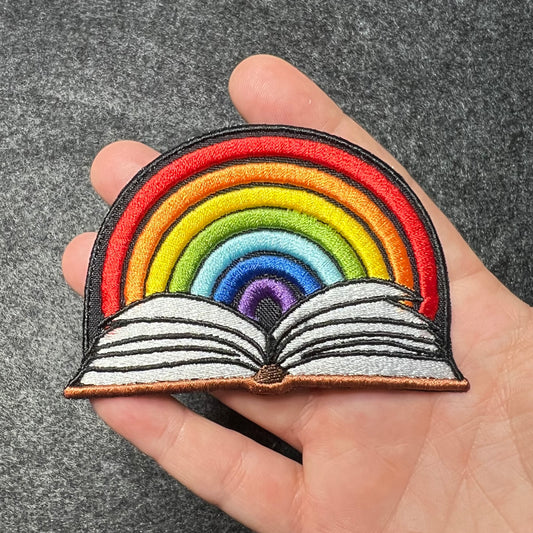 Reading Rainbow embroidered patch • take a look, it’s in a book • iron on or sew on • 90s tv • nostalgia • Velcro patch