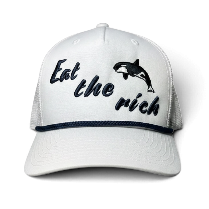 Eat the rich hat • orca • vigilante justice • embroidered hat
