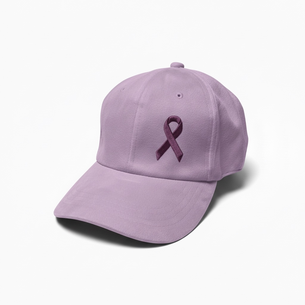 Cancer support hat • suede • CUSTOMIZABLE colored ribbon