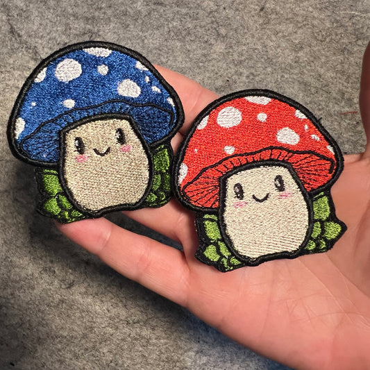 Mushroom embroidered patch • cryptid • cute • iron on patch • sew on patch • Velcro patch