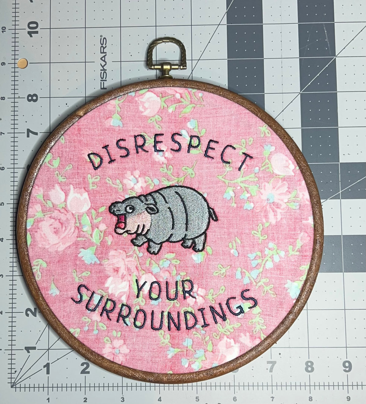 Disrespect Your Surroundings sign • Moo Deng • wall hanging