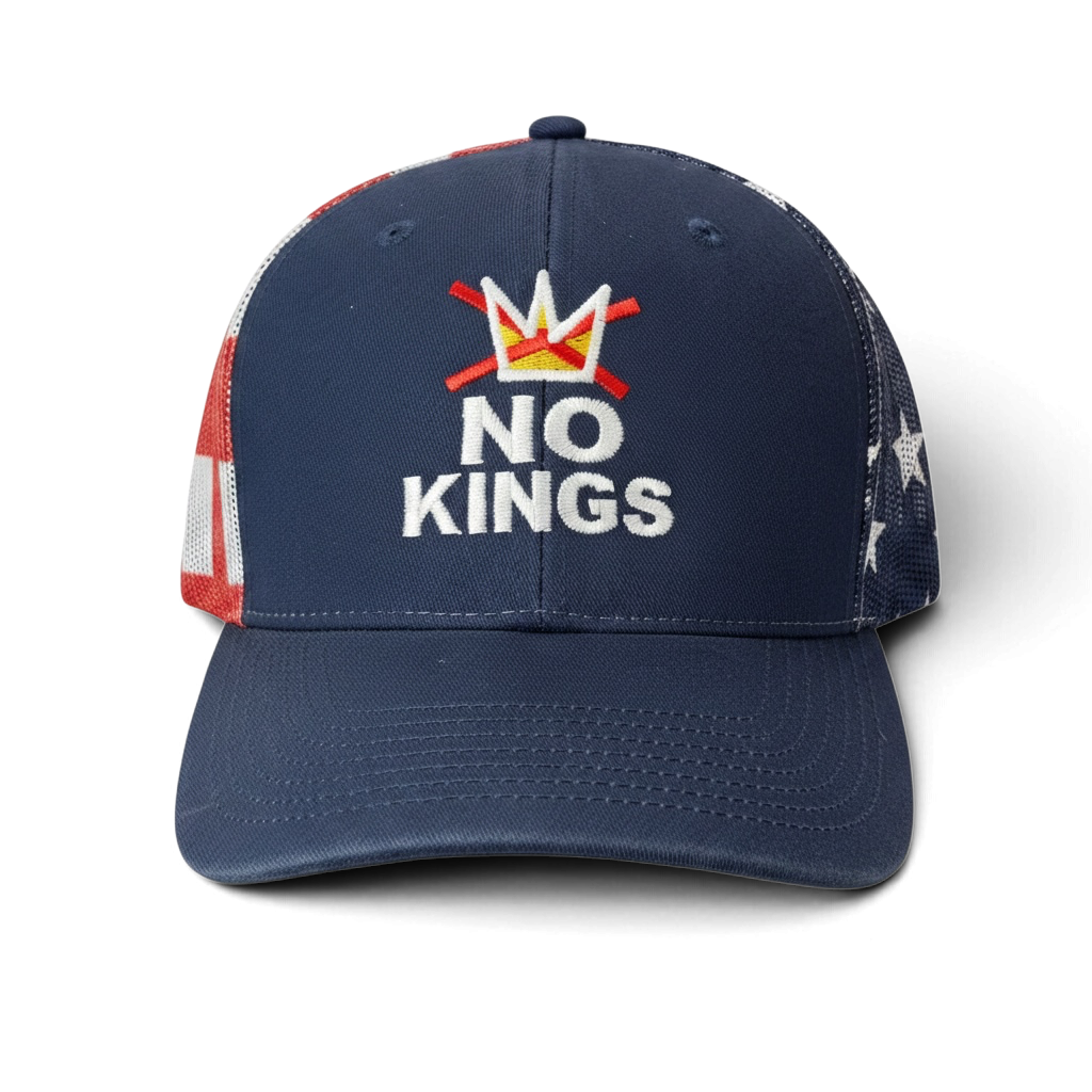 NO KINGS American flag hat • FDT • embroidered hat