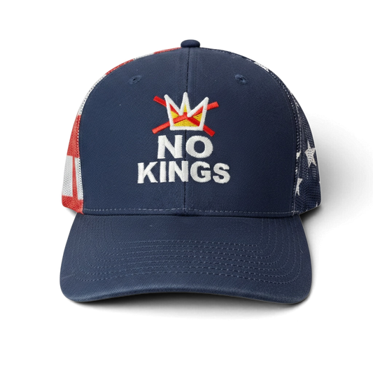 NO KINGS American flag hat • FDT • embroidered hat