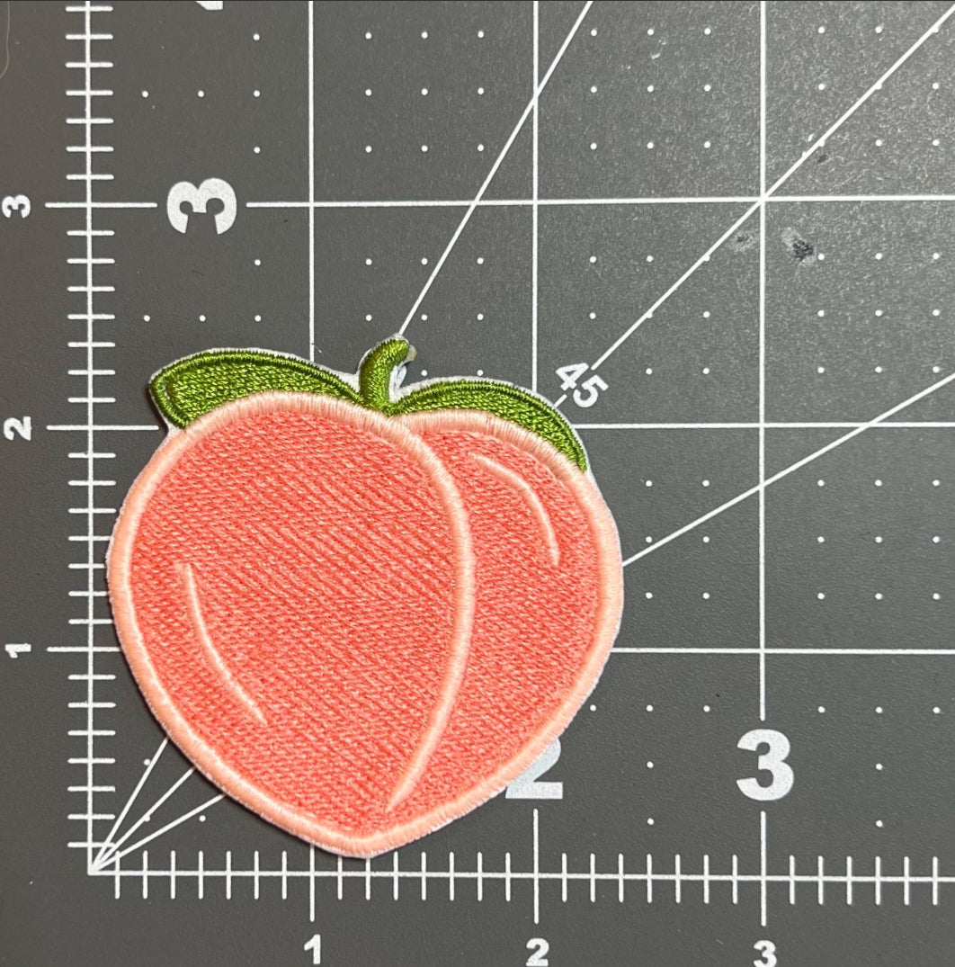 Juicy peach embroidered patch • Georgia peach • GLOW in the dark • iron on patch • sew on patch • cute • Velcro patch •peel & stick