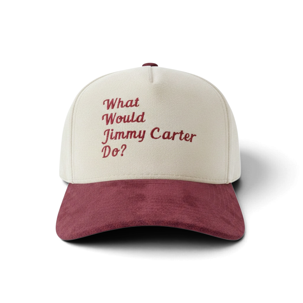 What Would Jimmy Carter Do hat • suede hat • embroidered hat