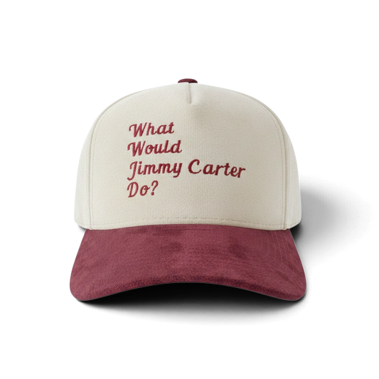 What Would Jimmy Carter Do hat • suede hat • embroidered hat