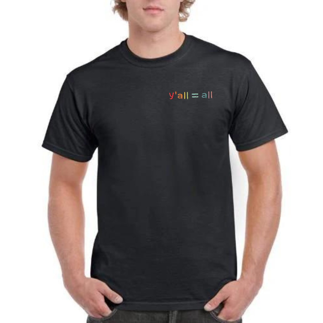 y’all = all embroidered pride tshirt, sweatshirt, hoodie