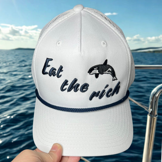 Eat the rich hat • orca • vigilante justice • embroidered hat
