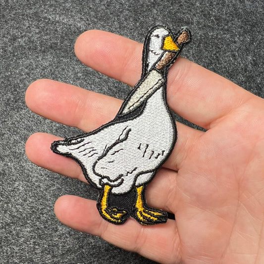 Silly goose embroidered patch • goose • peace was never an option • cute • iron on patch • sew on patch • Velcro patch • peel & stick