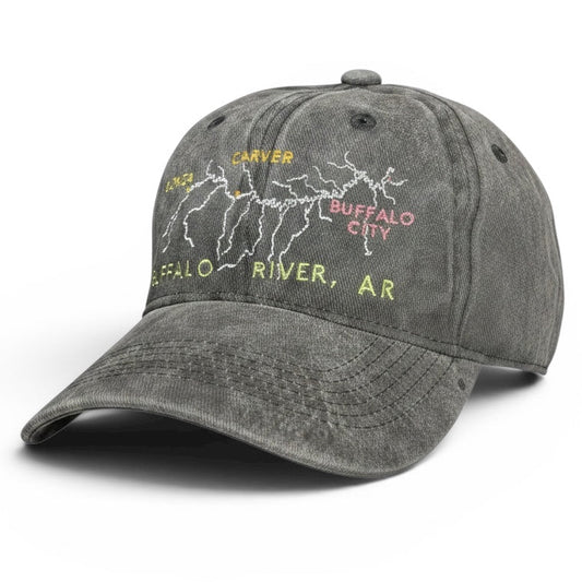 Buffalo River embroidered hat • topographical embroidery • Arkansas • glow in the dark
