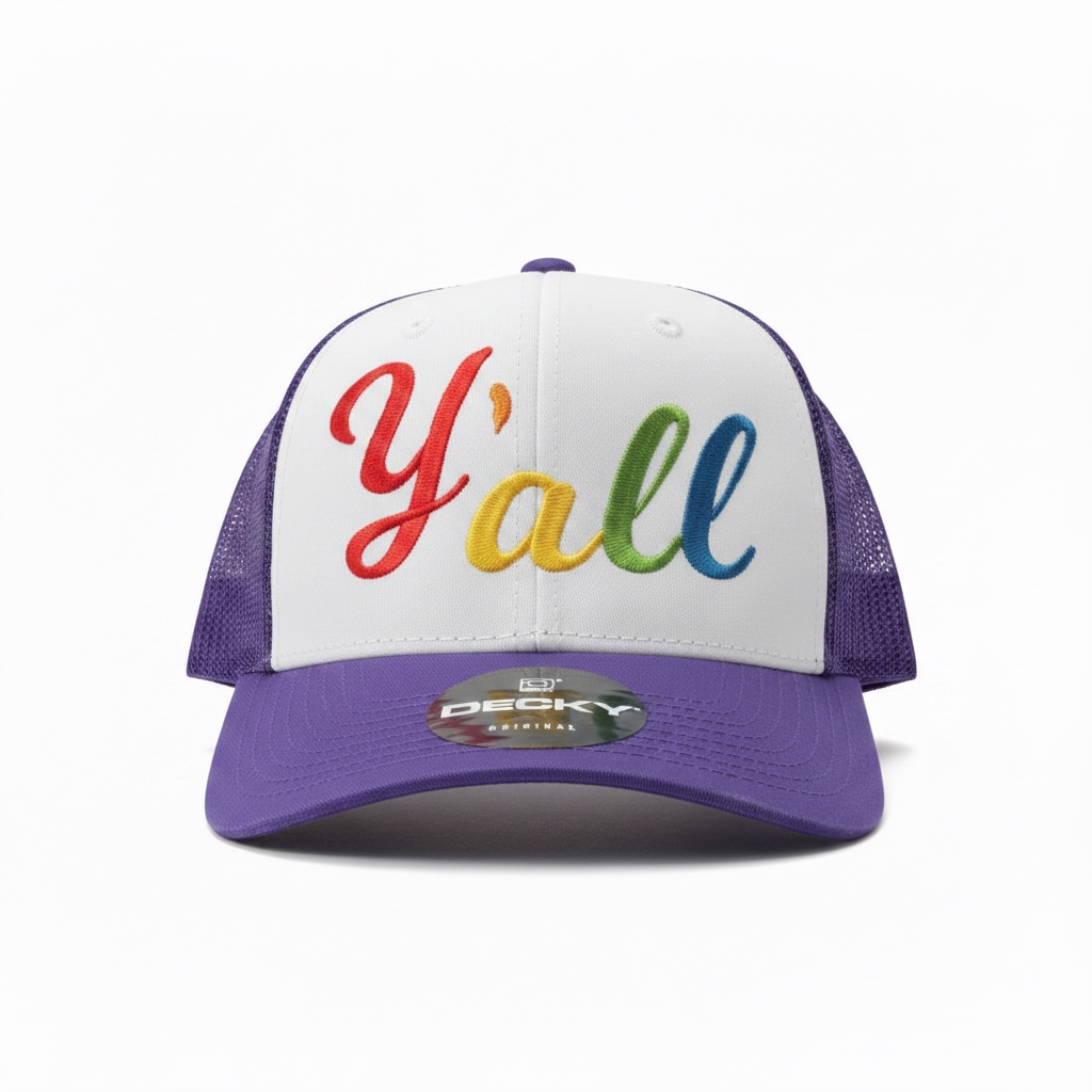Y’all embroidered hat • trucker hat • pride • rainbow • cute
